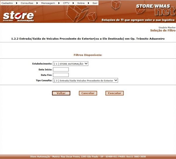 1.2.2 ENTRADA SAÍDA DE VEÍCULOS PROCEDENTE DO EXTERIOR EM OP TRÂNSITO ADUANEIRO